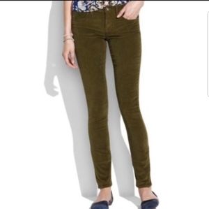 Madewell velvety cords in army green